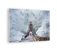 Cuadro Sobre Vidrio 70x50cm Cuadros Pared Linterna Mar Tormenta Wall Art Prints