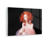 Cuadro Sobre Vidrio 70x50cm Cuadros Pared mineral mujer rosa Wall Art Prints