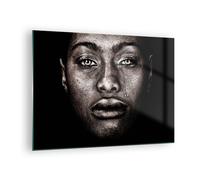 Cuadro Sobre Vidrio 70x50cm Cuadros Pared Negro Retrato Lágrima Wall Art Prints