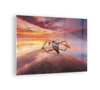 Cuadro Sobre Vidrio 70x50cm Cuadros Pared Łódź Oeste El Sol Wall Art Prints