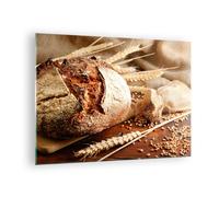 Cuadro Sobre Vidrio 70x50cm Cuadros Pared Pan panadería comida centeno Wall Art