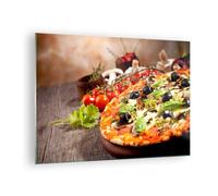 Cuadro Sobre Vidrio 70x50cm Cuadros Pared Pizza comida Italia la tradición Art