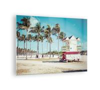 Cuadro Sobre Vidrio 70x50cm Cuadros Pared playa miami florida Wall Art Prints