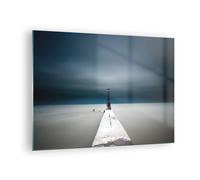 Cuadro Sobre Vidrio 70x50cm Cuadros Pared Torre Playa Cielo Wall Art Prints