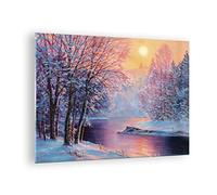 Cuadro sobre Vidrio 70x50cm Moderno Horizontal Botánica Paisajes - 4379
