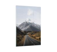 Cuadro Sobre Vidrio 80x120cm Cuadros Pared Camino Montaña Cumbres Wall Art