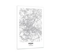 Cuadro Sobre Vidrio 80x120cm Cuadros Pared Ciudad Mapa Roma Wall Art Prints