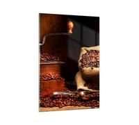 Cuadro Sobre Vidrio 80x120cm Cuadros Pared Desayuno chocolate café frijoles Art