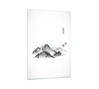 Cuadro Sobre Vidrio 80x120cm Cuadros Pared Dibujo Asia Montañas Wall Art Prints