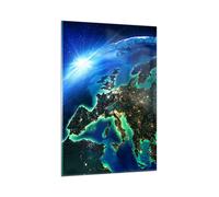 Cuadro Sobre Vidrio 80x120cm Cuadros Pared Noche espacio mundo vista Wall Art