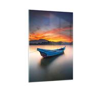 Cuadro Sobre Vidrio 80x120cm Cuadros Pared Oeste El Sol Barco Wall Art Prints