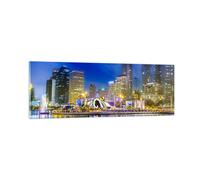 Cuadro Sobre Vidrio 90x30cm Cuadros Pared Asia bangkok edificio ciudad Wall Art