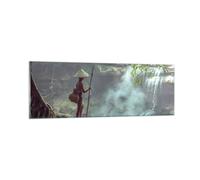 Cuadro Sobre Vidrio 90x30cm Cuadros Pared Asia Niño Cascada Wall Art Prints