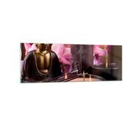 Cuadro Sobre Vidrio 90x30cm Cuadros Pared Buda velas Religión Wall Art Prints