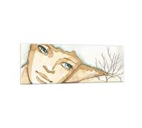 Cuadro Sobre Vidrio 90x30cm Cuadros Pared Cara señora fantasía gráficos Wall Art