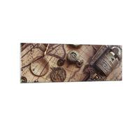 Cuadro Sobre Vidrio 90x30cm Cuadros Pared Cartografía Vintage Brújula Wall Art
