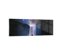 Cuadro Sobre Vidrio 90x30cm Cuadros Pared Cascada Las Estrellas Meditación Art