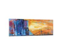Cuadro Sobre Vidrio 90x30cm Cuadros Pared Ciudad Puente Empasto Wall Art Prints