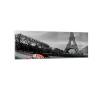 Cuadro Sobre Vidrio 90x30cm Cuadros Pared Coche Eiffle cultura arquitectura Art