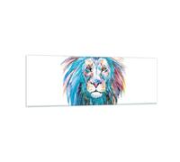 Cuadro Sobre Vidrio 90x30cm Cuadros Pared Colorido león melena Wall Art Prints