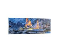 Cuadro Sobre Vidrio 90x30cm Cuadros Pared Festivo Iglesia Nieve Wall Art Prints