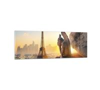 Cuadro Sobre Vidrio 90x30cm Cuadros Pared Gárgolas Torre Eiffel Wall Art Prints