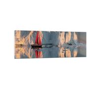 Cuadro Sobre Vidrio 90x30cm Cuadros Pared Glaciar Océano Groenlandia Wall Art
