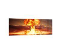 Cuadro Sobre Vidrio 90x30cm Cuadros Pared Guerra bomba nuclear seta apocalipsis