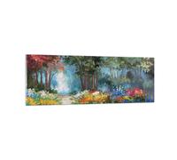 Cuadro Sobre Vidrio 90x30cm Cuadros Pared Impresionismo Naturaleza Bosque Art