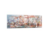 Cuadro Sobre Vidrio 90x30cm Cuadros Pared Isla Barcos Puerto Wall Art Prints