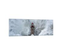Cuadro Sobre Vidrio 90x30cm Cuadros Pared Linterna Mar Tormenta Wall Art Prints