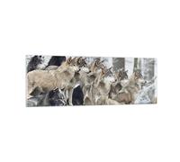 Cuadro Sobre Vidrio 90x30cm Cuadros Pared Manada Lobos Invierno Wall Art Prints
