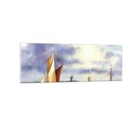 Cuadro Sobre Vidrio 90x30cm Cuadros Pared Pescador Barco Abanico Wall Art Prints