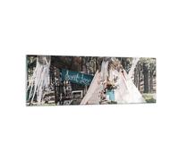 Cuadro Sobre Vidrio 90x30cm Cuadros Pared Recién casados Amor Paisajes Wall Art