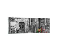 Cuadro Sobre Vidrio 90x30cm Cuadros Pared rojo bicicleta avenida Wall Art Prints