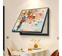 Cuadro Tapar Electrico, Tapa para Cuadro Electrico, Estilo Pintura Al óleo Fresca, se Abre 180°, Ideal para Salas de Estar Familiares(60 x 50 cm/24 x 20 in)