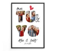 Cuadro Tú y Yo con fotos de pareja y fecha - Regalo personalizado amor