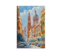 Cuadro Valencia acuarela Valencia arte pared arte España Póster decoración del hogar amantes del arte regalo Valencia impresión sin marco 24 x 36 pulgadas (60 x 90 cm)