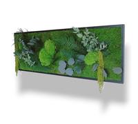 Cuadro vegetal estabilizado JUNGLE XL 100 x 33 cm - Decoración de pared natural | Plantas estabilizadas sin mantenimiento | Fabricado en Francia