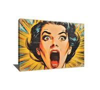 Cuadro vintage con marco - Cuadro decorativo de pared para cocina, impresión sobre lienzo pop art - Mural decorativo para mujer - Lienzo moderno diseño salón - Idea de regalo decorativo (120 x 80 cm)