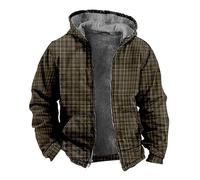 Cuadros 3D Impresión Hombres Peluche Chaqueta Cremallera Sudadera Manga Larga Sherpa Forrado Sudaderas con Capucha Invierno Ropa
