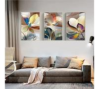 Cuadros abstractos de flores de lirio, lienzo, carteles e impresiones modernos, galería, decoración del hogar, sin marco (60x100cm/24x39in) x3