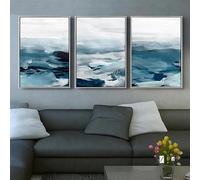 Cuadros abstractos de paisajes con tinta aguada, impresiones en lienzo para decoración de paredes de sala de estar y hogar moderno (20x30cmx3/sin marco)