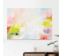 Cuadros abstractos en lienzo color lima rubor, modernos, de gran tamaño y enmarcados, ideales para decorar salas de estar y dormitorios (50x80cm/20x32in)