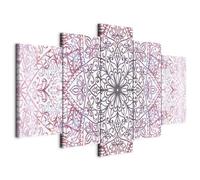 Cuadros B&D XXL - Cuadro en Lienzo 100x50 cm Mandala 5 piezas - Impresión en material tejido no tejido cuadros decoracion salon modernos lienzos decorativos dormitorios - Ornamento Zen f-C-0132-b-p