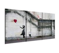 Cuadros B&D XXL - Cuadro en Lienzo 120x60-3 piezas - Impresión en material tejido no tejido cuadros decoracion salon modernos lienzos decorativos dormitorios -d Banksy 020115-9