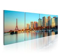 Cuadros B&D XXL - Cuadro en Lienzo 160x60 cm - impresión de 4 piezas en material tejido no tejido artística fotografía imagen gráfica decoración de pared Ciudad Paris 030219-3