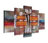 Cuadros B&D XXL - Cuadro en Lienzo Abstracto 150x75 cm 5 piezas - Impresión en material tejido no tejido cuadros decoracion salon modernos lienzos decorativos dormitorios - Africa Mujer h-A-0077-b-p