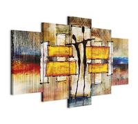 Cuadros B&D XXL - Cuadro en Lienzo Abstracto 150x75 cm 5 piezas - Impresión en material tejido no tejido cuadros decoracion salon modernos lienzos decorativos dormitorios - Africa Mujer h-A-0077-b-o