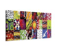 Cuadros B&D XXL - Cuadro en Lienzo Abstracto 90x30 cm Impresión de 1 Pieza Material de Tejido no Tejido Artística Imagen Gráfica Decoracion de Pared - colorido geométrico e-A-0137-b-a